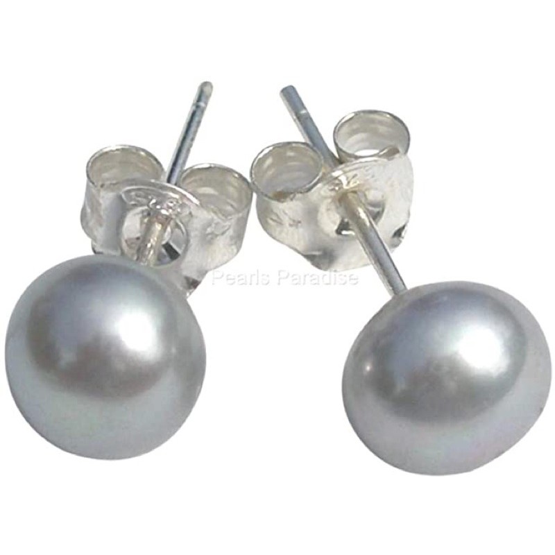 Đôi bông tai nụ màu xám 9ly