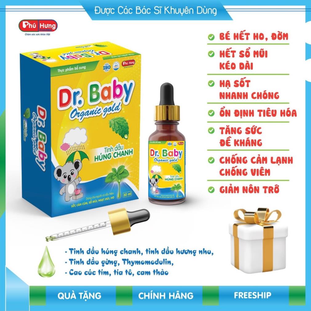 Tinh dầu húng chanh DR. BABY 30ml - Giảm ho đờm, tăng sức đề kháng cho bé dùng được cho trẻ sơ sinh dưới 6 tháng