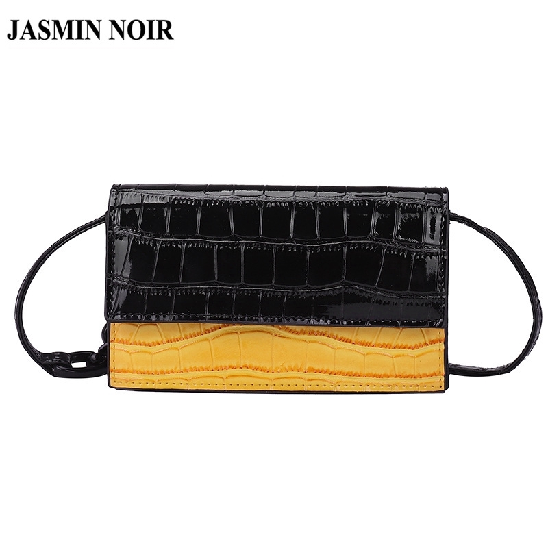 Túi Messenger đeo vai JASMIN NOIR họa tiết da cá sấu cổ điển sang trọng cho nữ