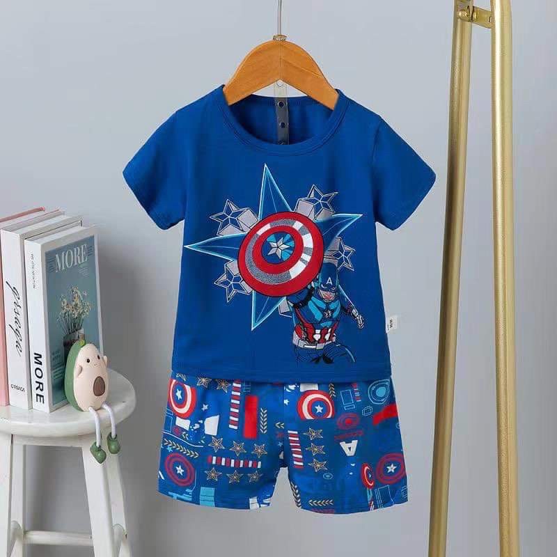 Đồ bộ trẻ em Quảng Châu - Bộ cotton cộc tay xuất Hàn cho bé trai