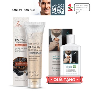 Gel Rửa Mặt Sinh Học Đẹp Da Collagen+ Chiết Xuất Tỏi Đen 100g TẶNG Gel Vệ Sinh 100ml LANGCE dành cho nam