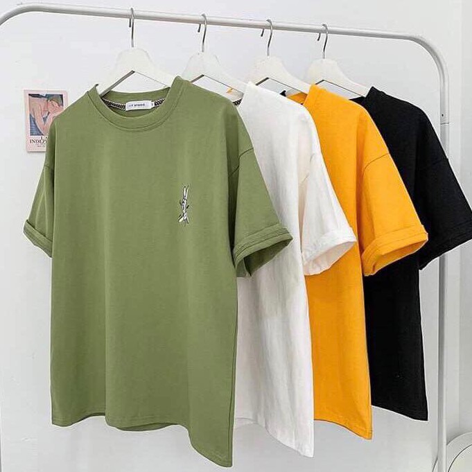 Áo thun tay lỡ form rộng - phông nam nữ cotton oversize - T shirt thêu con vật - 2N Unisex