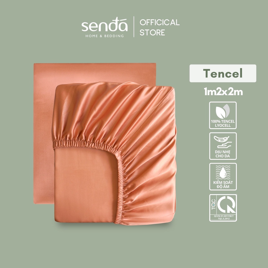 Ga giường Lụa Tencel 1m2 Sen Đá Home Bedding cao cấp trơn màu, drap bo chun trải nệm, ra lẻ bọc đệm 1m2x2m 1m2x1m9