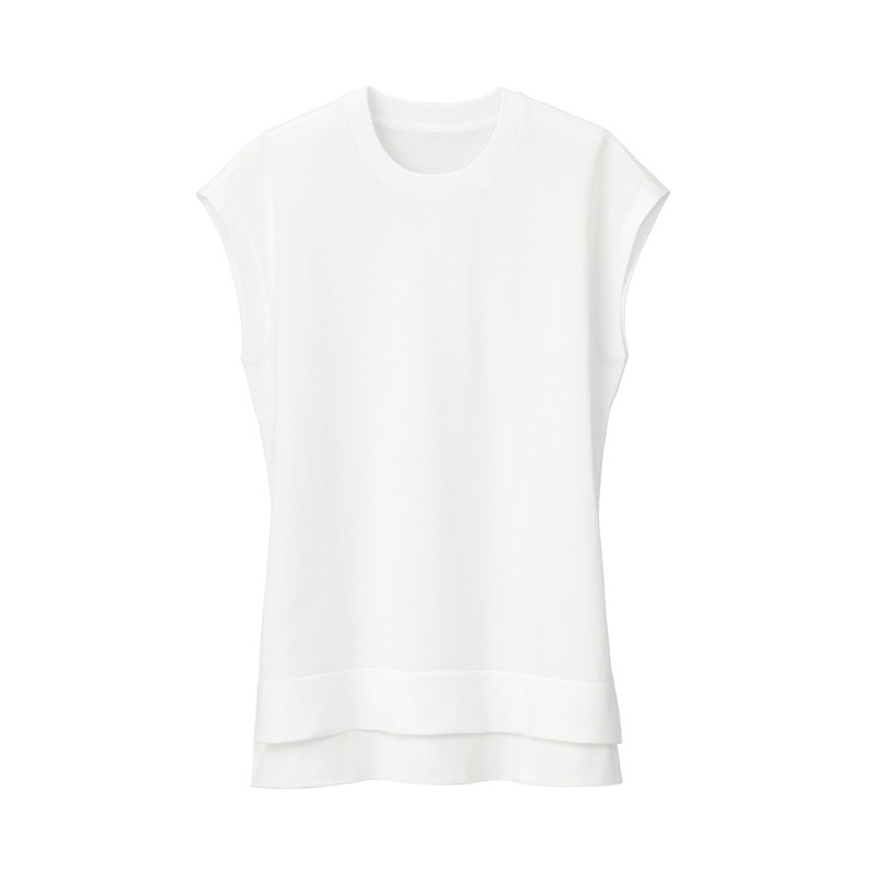 Muji Áo Thun Dệt Kim Chống Uv Không Tay High Twisted / Washable