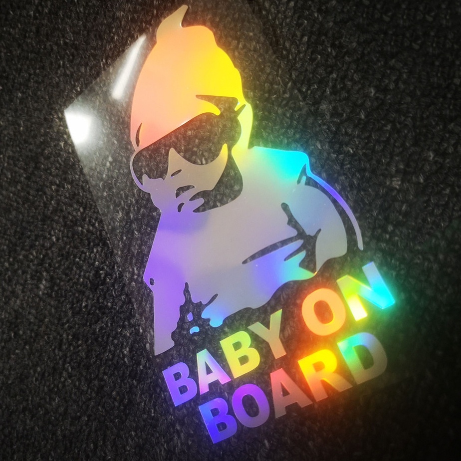 Decal Baby in car Baby on board phản quang laser