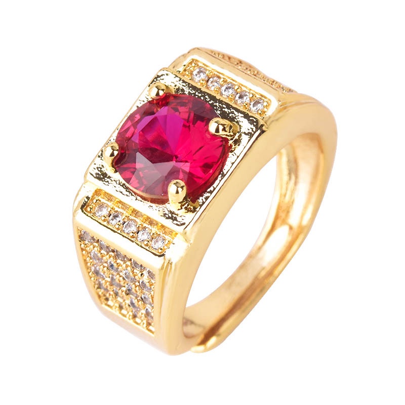 Thời Trang Nhẫn Nam Mạ Ruby Pt950