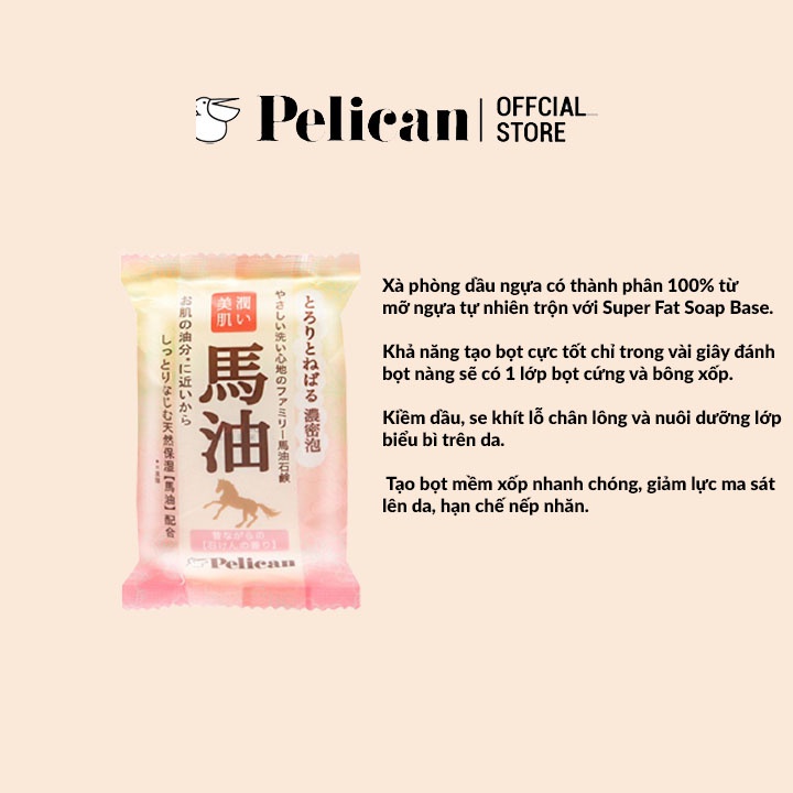 Xà phòng rửa mặt chiết xuất từ dầu ngựa Pelican Family Soap Horse Oil 100g