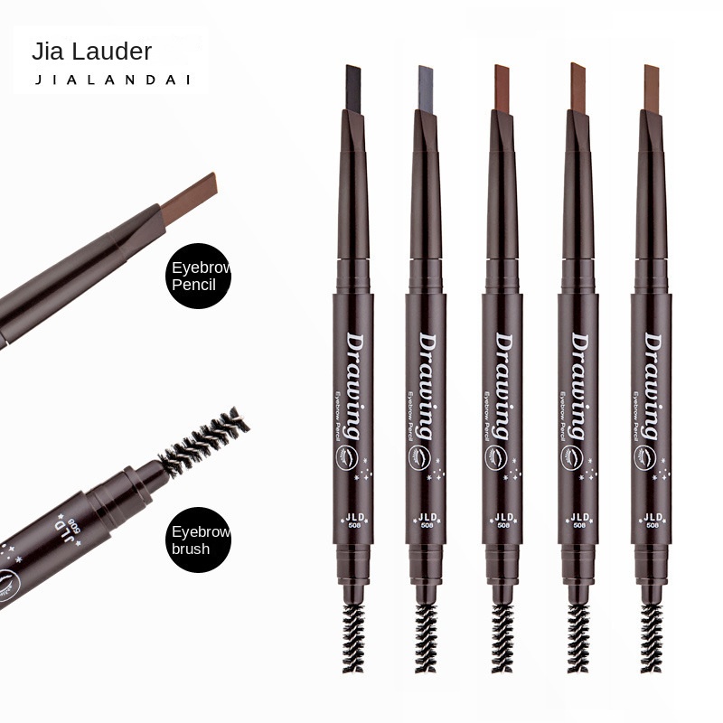 Bút Chì Kẻ Lông Mày Hai Đầu Xoay Tự Động Chống Nước Chống Mồ Hôi Không Lem Có Đầu Cọ Chải