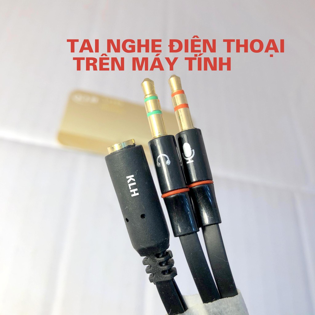 Cáp, jack chuyển. dùng tai nghe điện thoại trên máy tính có Mic