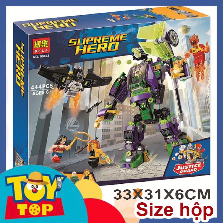 Đồ chơi lắp ráp người máy robot của Lex Luthor đại chiến các siêu anh hùng batman wonder woman xếp hình bla 10843