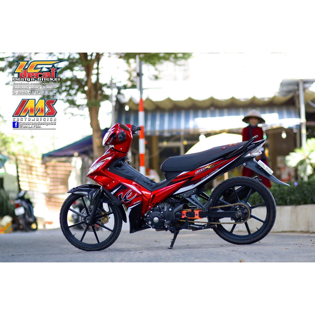 [FreeShip] [Ảnh thật] Tem Decal Rời mẫu 135 LC cho Exciter đỏ đen - hot 2022