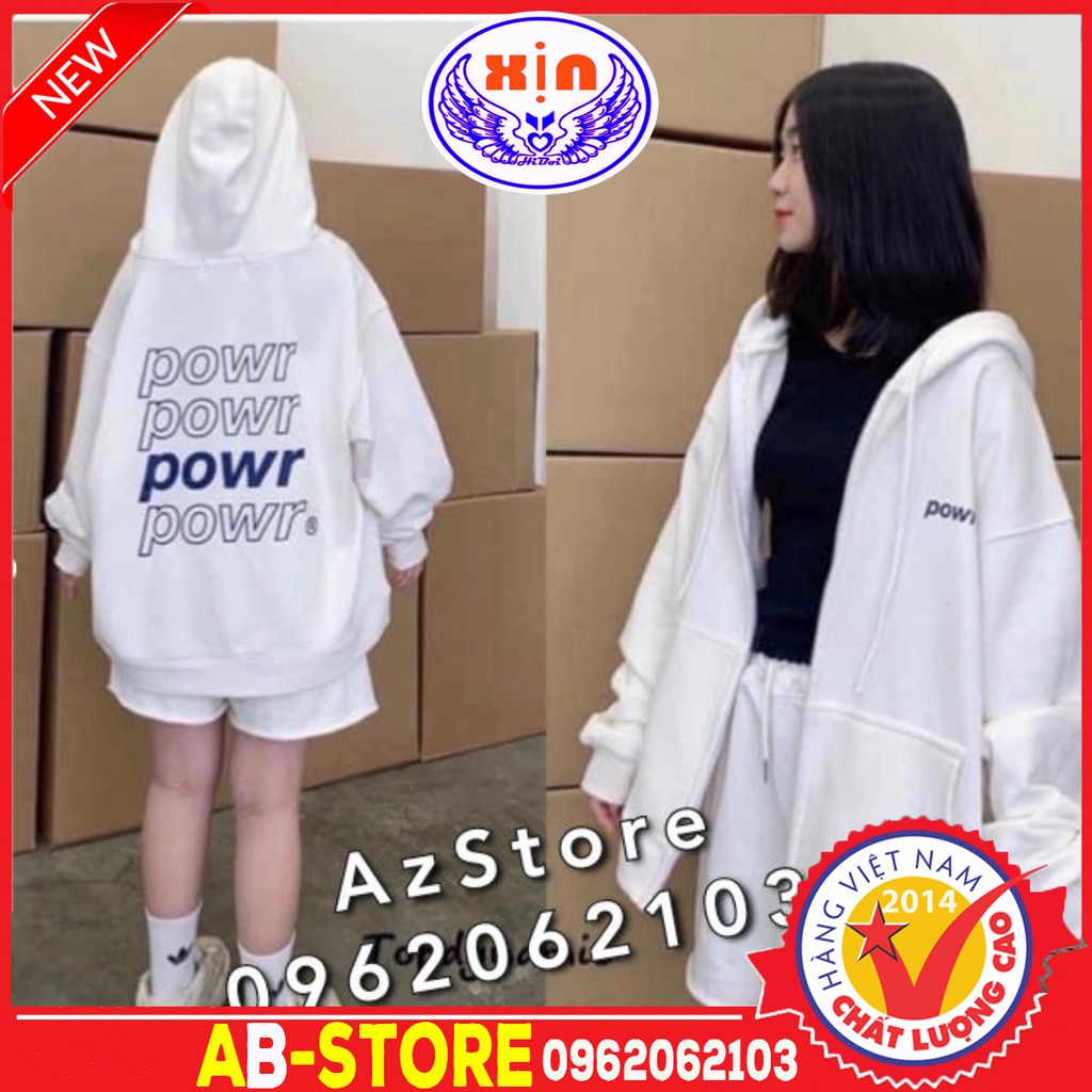 (🌈𝗡𝗘𝗪 𝗔𝗥𝗥𝗜𝗩𝗔𝗟 💢 ) ÁO HOODIE - ÁO KHOÁC NỈ NGOẠI Dây Kéo (HD1180 - Powr) đủ Size M,L,XL MỚI mới