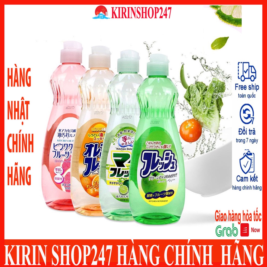Nước rửa bát chén sinh học, rau củ Rocket 600ml Made in Japan