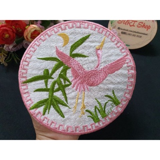 Ren tròn thêu hạc 15cm