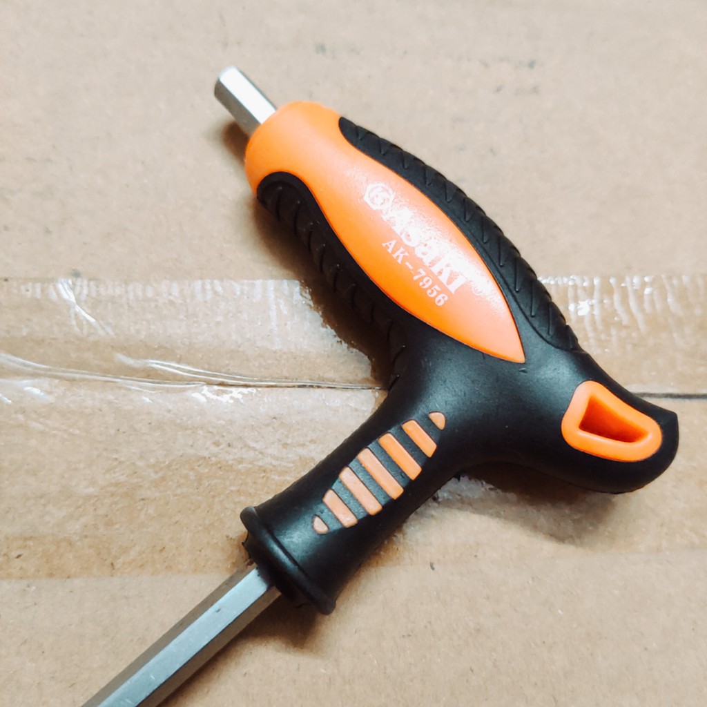 Tay vặn lục giác chữ T ASAKI 6mm, lục giác 6
