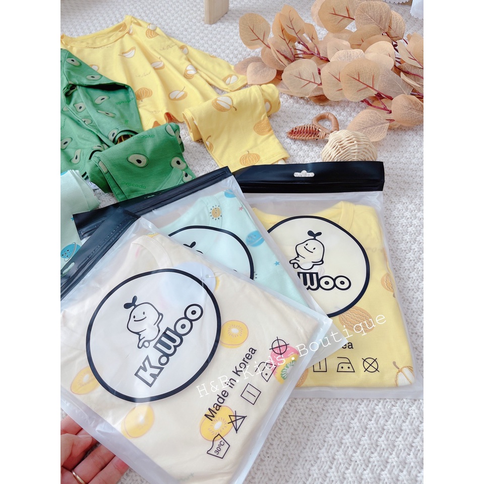 Bộ thun lạnh dài tay mềm mại in hình dễ thương cho bé trai và gái