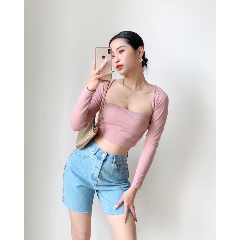 [CÓ SẴN -FREESHIP ] Áo Croptop cổ vuông hàng đẹp ảnh thật