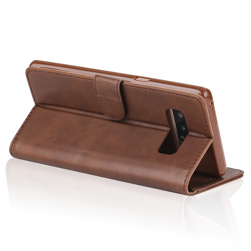 Bao da đựng điện thoại kiểu ví 1 màu cho Samsung Galaxy Note 8 | BigBuy360 - bigbuy360.vn