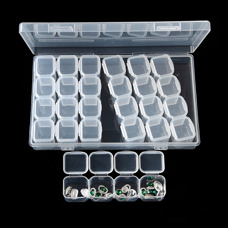 28 Detachable  Accessory Case Plastic Beads Display Storage Box Organizer Holder