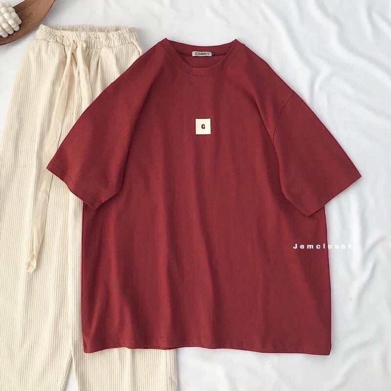 Áo phông LOGO G form thụng tay lỡ chất cotton khô 3158/ dài 71 rộng 55