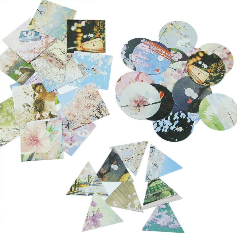 Hộp 40 miếng dán trang trí in hình họa tiết xinh xắn