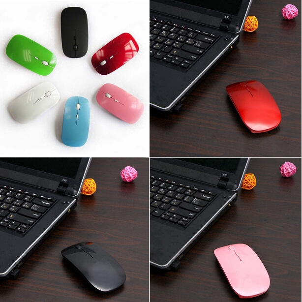 Bộ chuột quang không dây 2.4GHz siêu mỏng kèm USB nhận tín hiệu