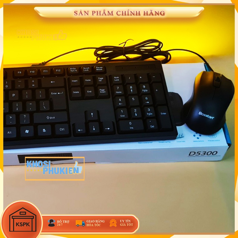 BỘ BÀN PHÍM CHUỘT CÓ DÂY GIÁ RẺ MÀU ĐEN KSPK BT5300