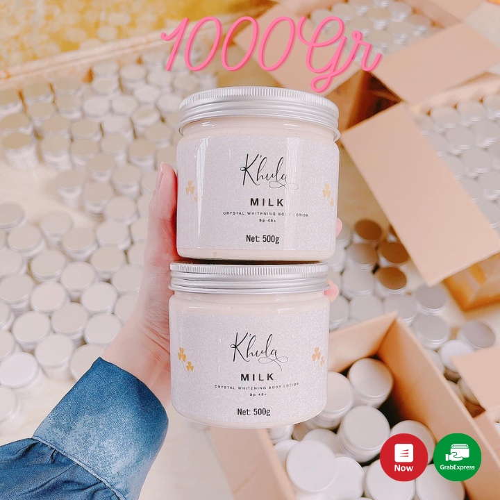 [1000GR] - Kem trắng da Body Milk ủ trắng body, kem make up body nhẹ nhàng giá sỉ (02 hộp 500GR)