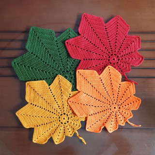 Miếng Lót Trang Trí Lá Phong chất liệu cotton các màu