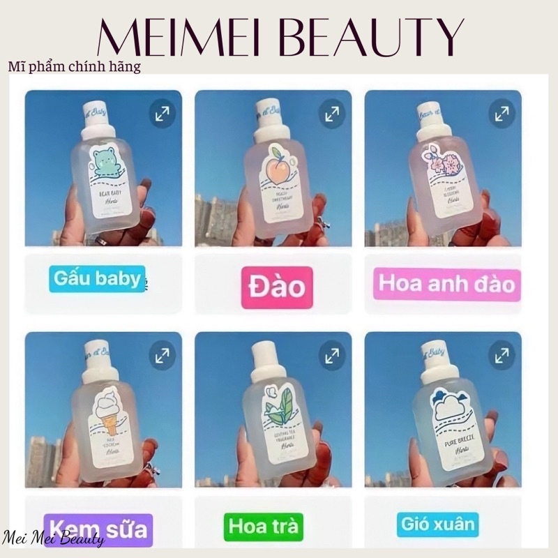 Nước hoa Hanlu Baby Bear 50ml Dạng Xịt Thơm Body Hương Nhẹ Nhàng Quyến Rũ - Mei Mei Beaute MP14