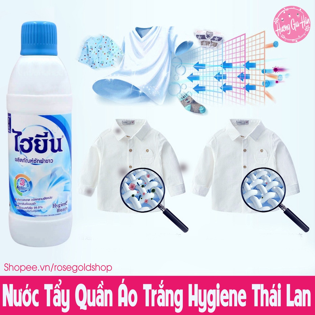 Nước Tẩy Quần Áo Trắng Hygiene Thái Lan -Tẩy Sạch Những Vết Bẩn Khó Tẩy, Nấm Mốc Và Diệt Khuẩn
