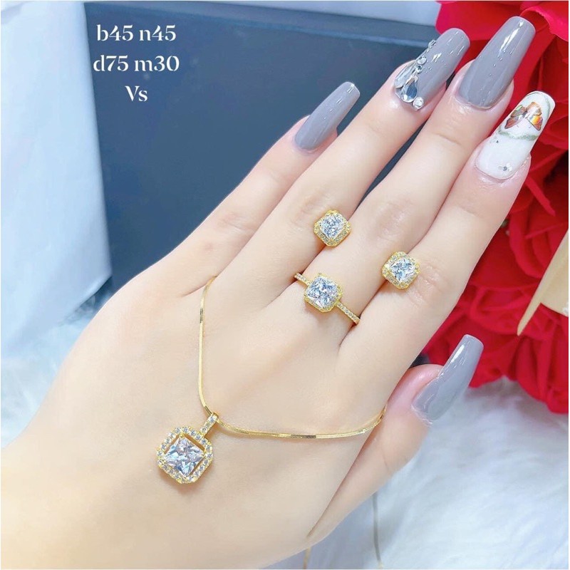 Bộ trang sức mặt đá gold 10 có bán lẻ món