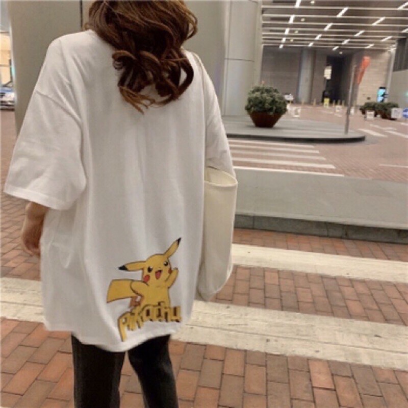 Áo Thun Unisex PIKACHU G498, Tay Lỡ Form Rộng