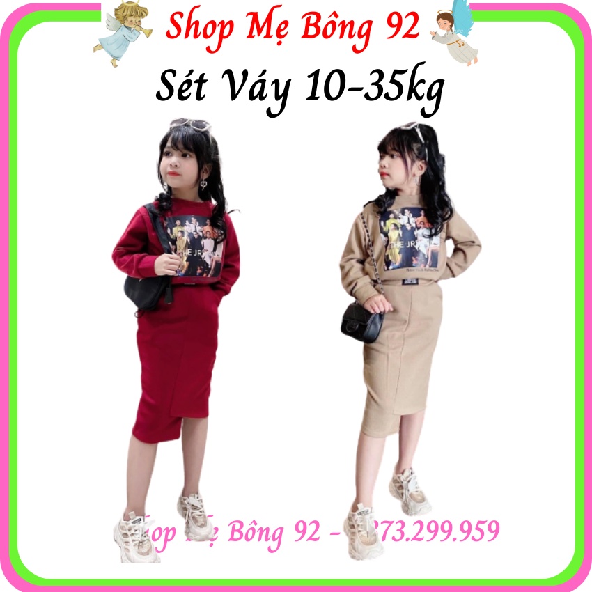 Sét Váy Thu Đông In Hình Rút Dây Kèm Chân Váy Bé Gái Nhí Đại 10-36kg BG2313 – Shop Mẹ Bông 92