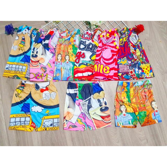 24_36kg Bộ thun lạnh 3D màu hồng, màu xanh cho bé gái ảnh thật, video KHĂN RẰN SHOP