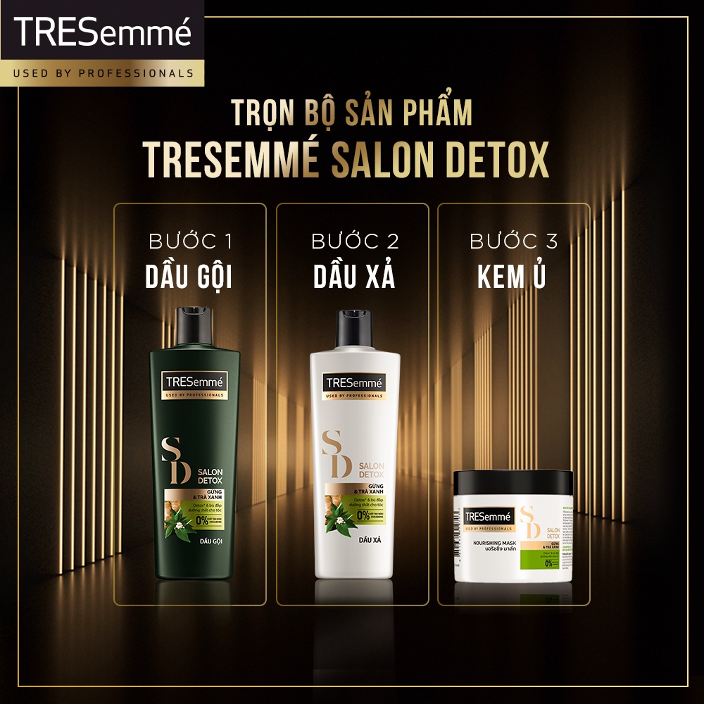 Combo TRESemmé Detox Tóc Chắc Khoẻ: Dầu Gội 640g + Dầu Xả 620g