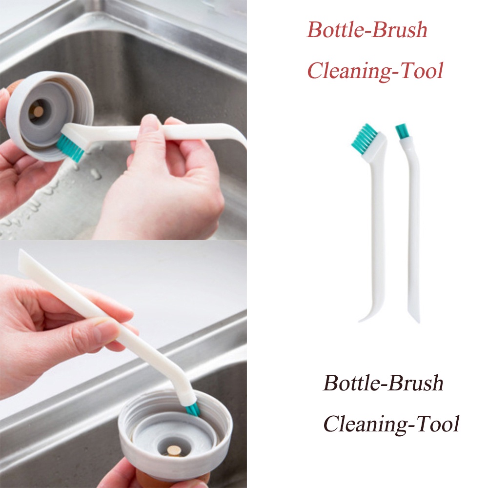 Set 2 cọ nhựa mini vệ sinh bình sữa em bé tiện lợi