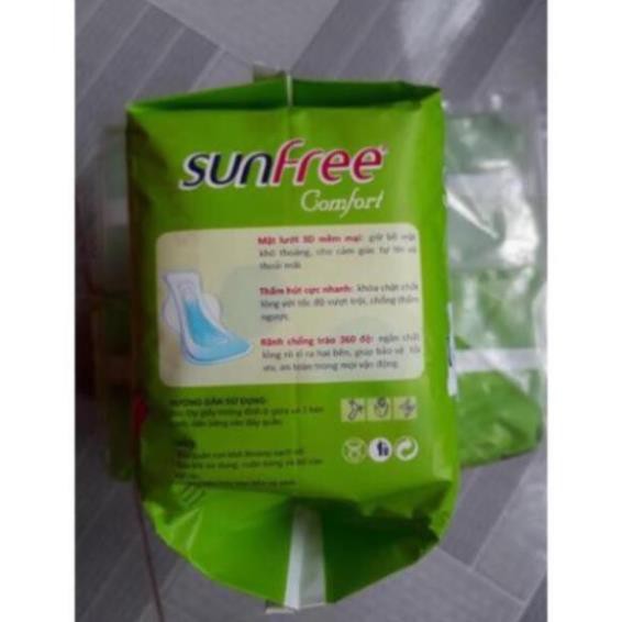 Combo 8 gói Băng vệ sinh sunfree có cánh 24cm ( Gói 8 miếng)