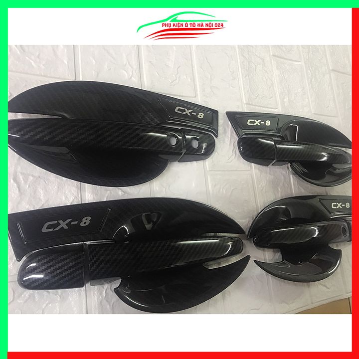 Ốp tay hõm Mazda CX8, CX-8 2018-2023 vân Carbon chống trầy bảo vệ cửa xe ô tô