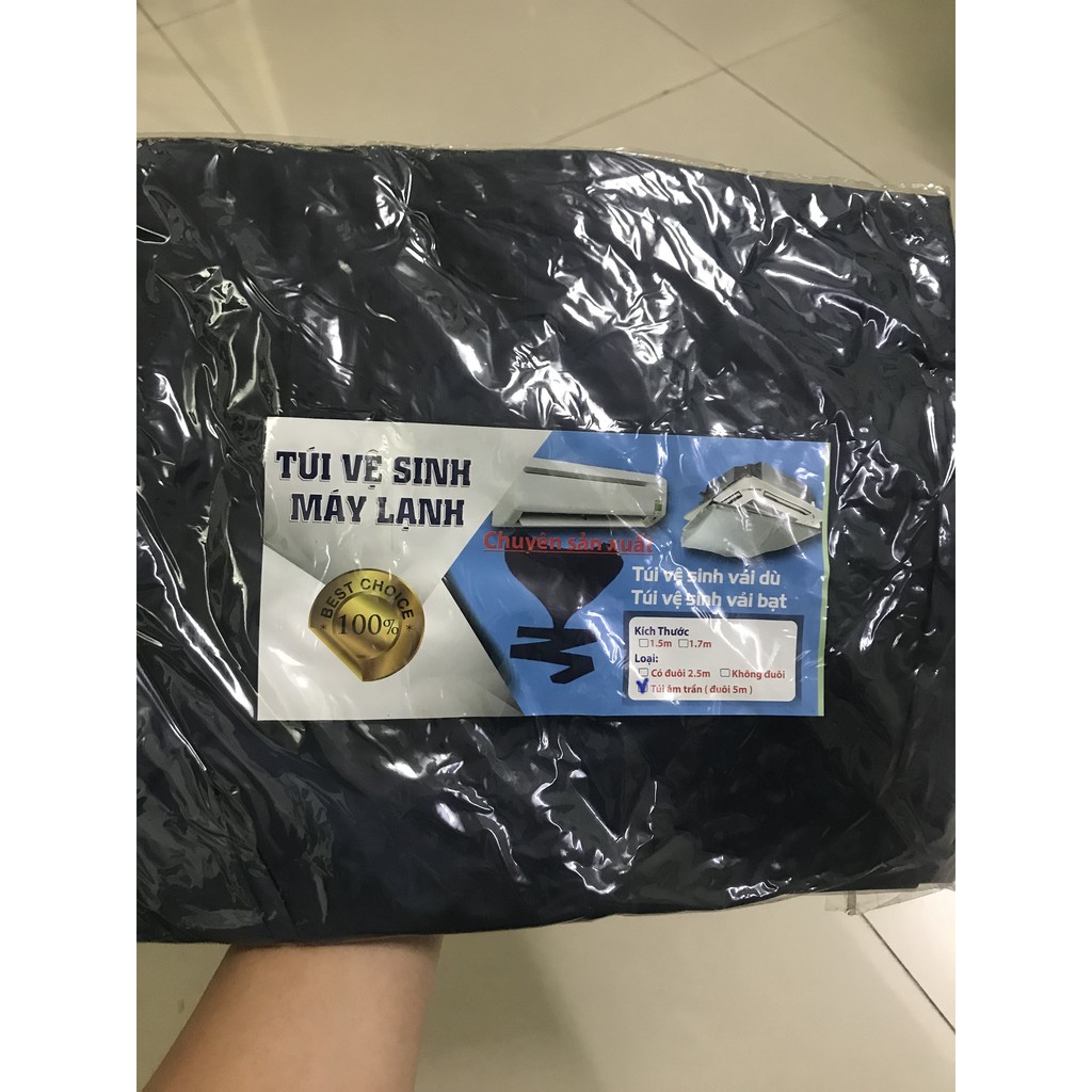 túi vệ sinh máy lạnh loại âm trần (đuôi 5m) / túi trùm vệ sinh máy lạnh loại âm trần (đuôi 5m)