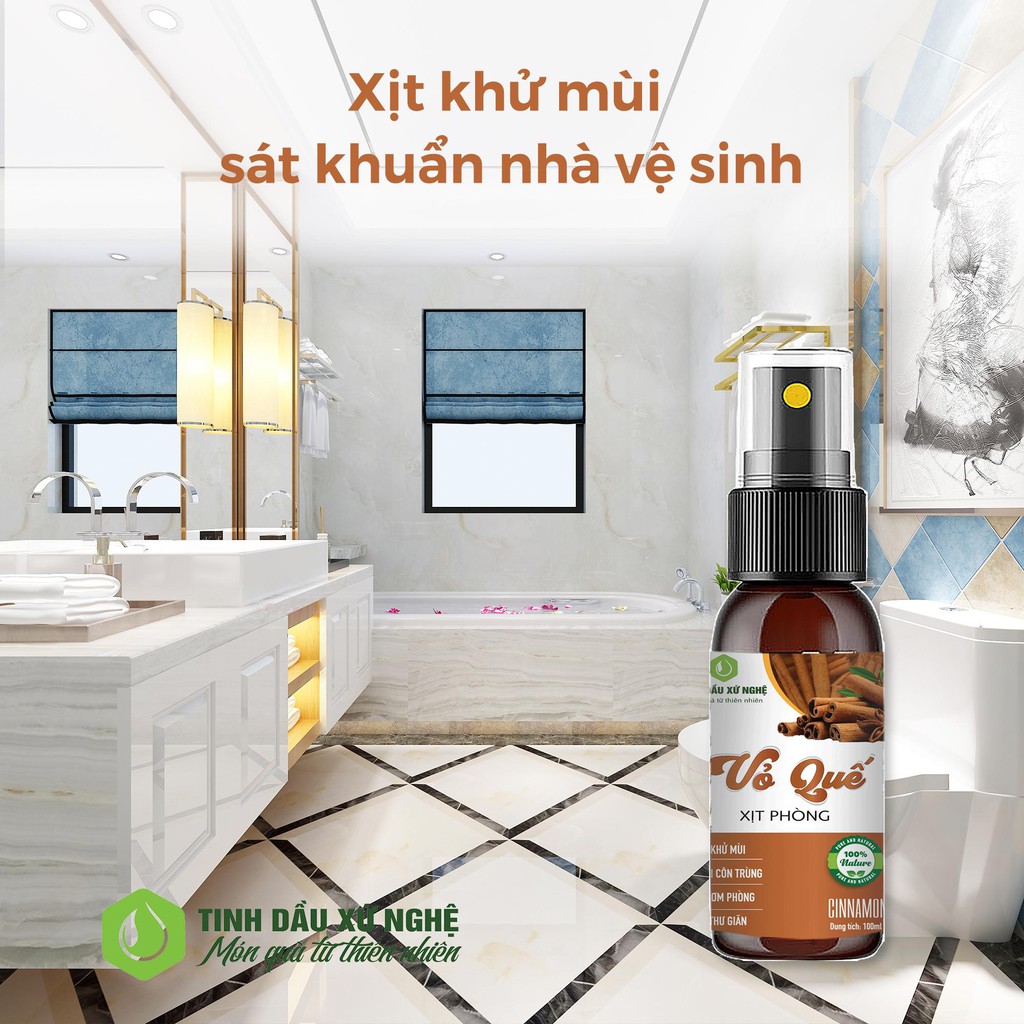 Tinh dầu xịt thơm VỎ QUẾ – Đuổi muỗi, gián và côn trùng 100ml