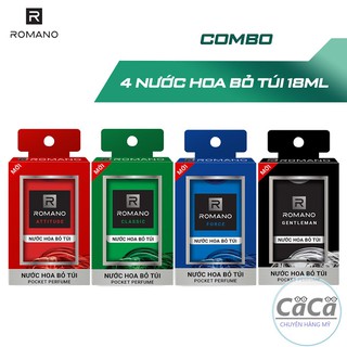 Nước hoa Cao Cấp bỏ túi Romano 18ml dạng xịt Classic, Force, Attitude, Gentleman - 250 lần xịt