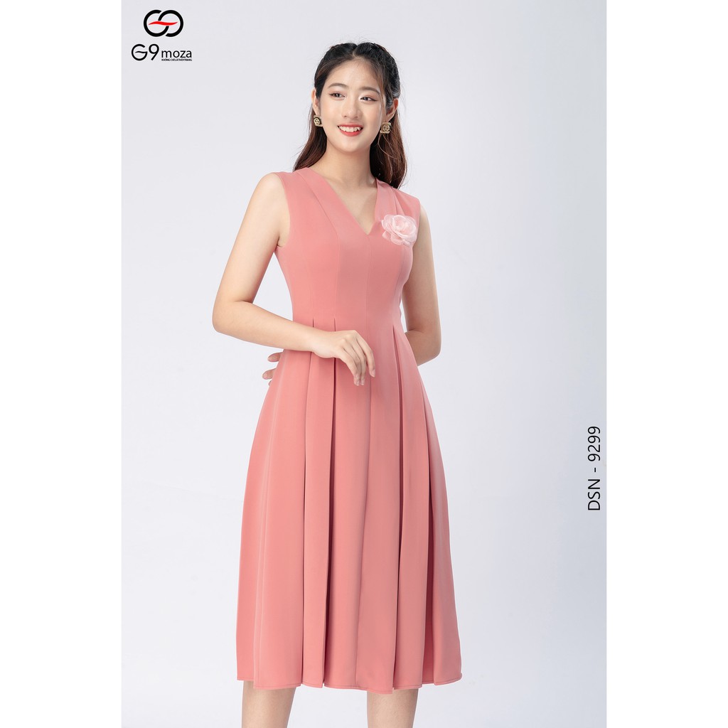 Đầm sát nách dáng xòe A G9moza 9299 chất thô mỏng mát