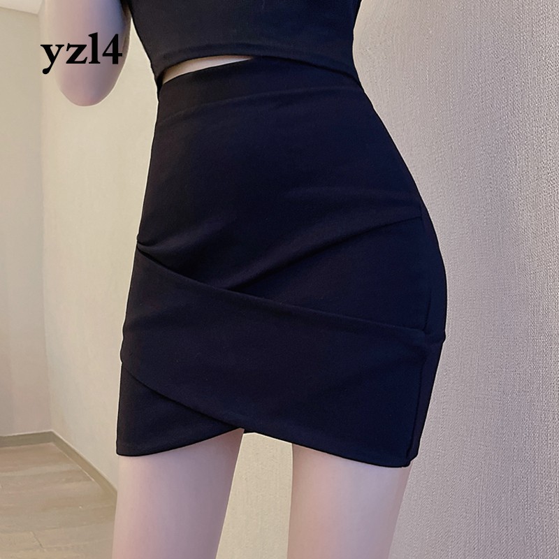 Chân Váy Chữ A Màu Đen Thiết Kế Lệch Tà Size S-Xl