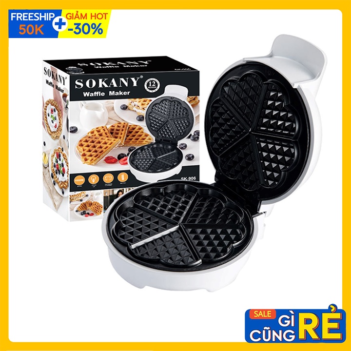 Máy Làm Bánh Waffle quế, bánh tổ ong Chính hãng SOKANY