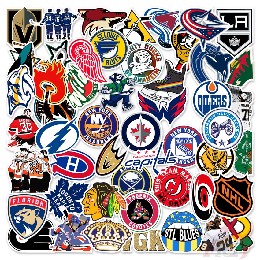 50Pcs/Set ☆ NHL Series 01 National Hockey League Stickers ☆ DIY Fashion Waterproof Decals Doodle Sti