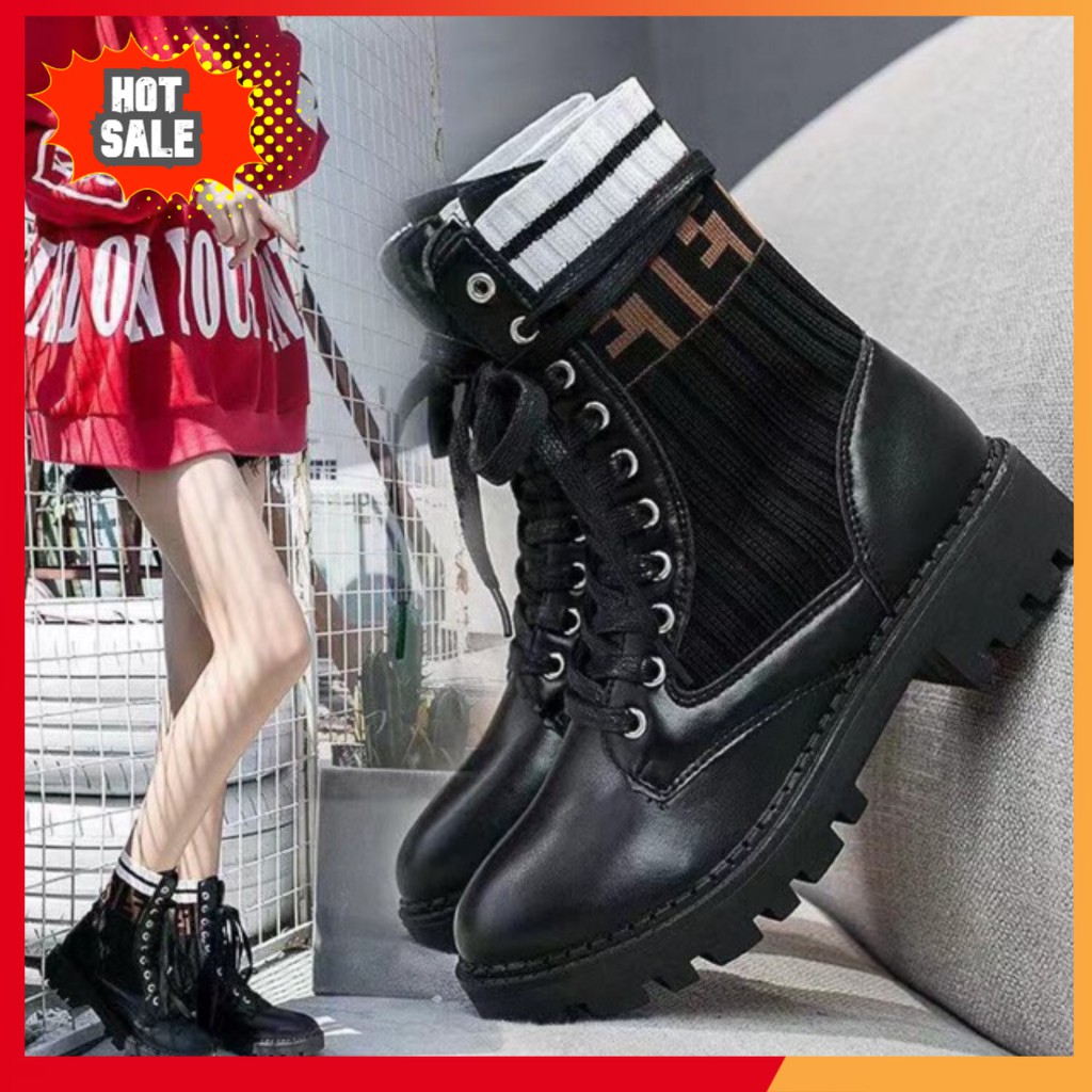 [ FREE SHIP 50K ] Bốt Da Cổ Len [ HÓT ]