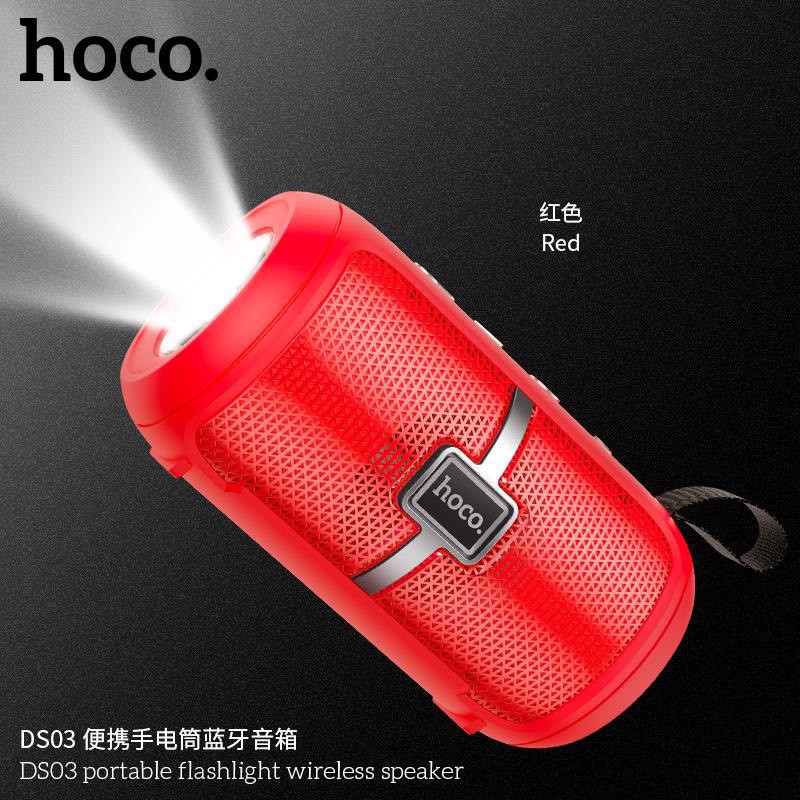 Loa Nghe Nhạc Bluetooth Hoco DS03 V5.0 Chính Hãng - Nghe USB, TF, AUX, FM Tích Hợp Đèn Pin Mini