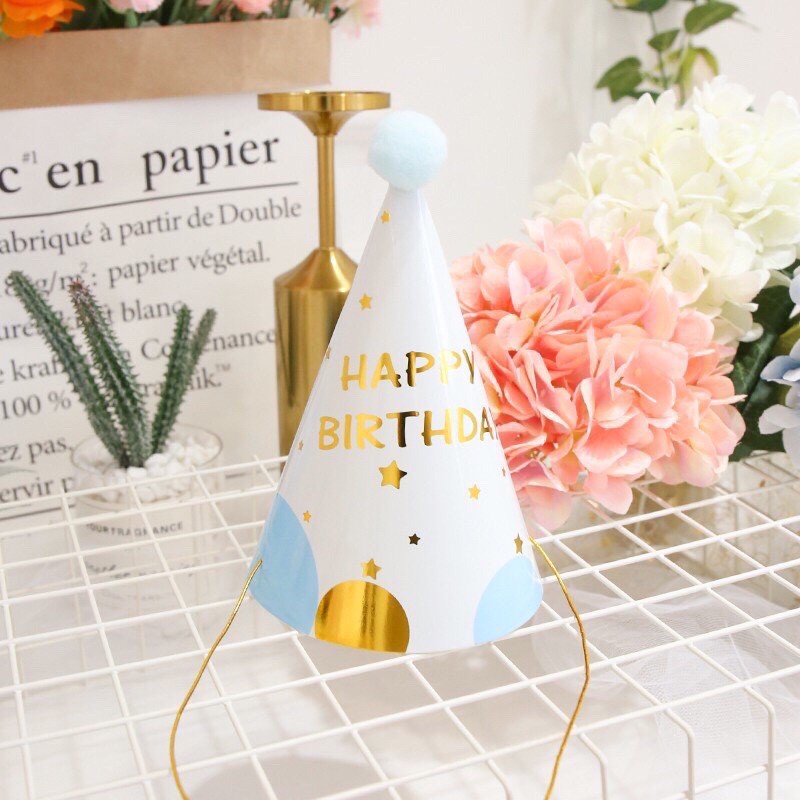 Mũ sinh nhật dành cho bé bằng giấy siêu đáng yêu