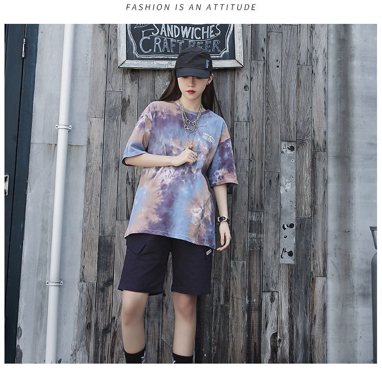 Áo Thun Loang Màu Tay Lỡ Nam Nữ Grand Vải Cotton WAT455- Áo phông from rộng UNISEX phong cách ulzzang hàn quốc